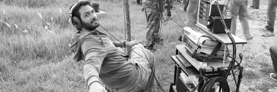 Yannis Antipas monitoring sound on location